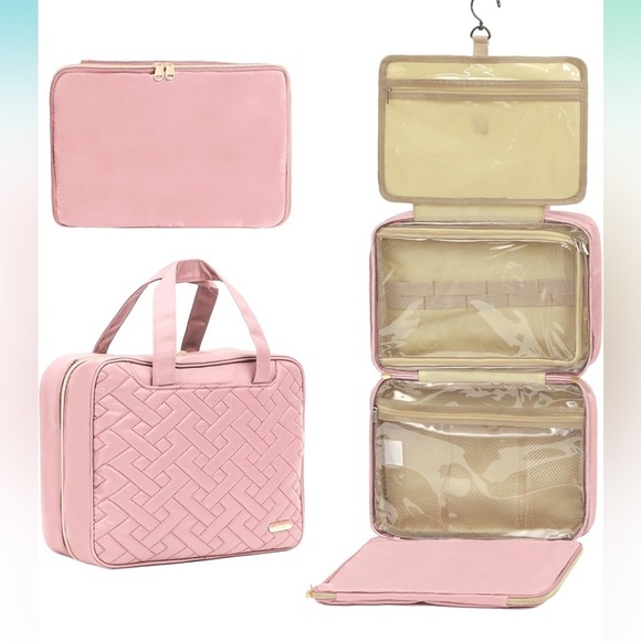 Travel Toiletry Bag Extra Large Water-resistant Cosmetic Bag with Hanging Hook - Picture 1 of 7